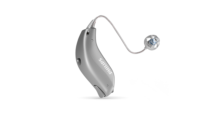 将受话器戴入耳道的飞利浦HearLink耳背式助听器(RITE)