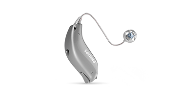 将受话器戴入耳道的飞利浦HearLink耳背式助听器(RITE)