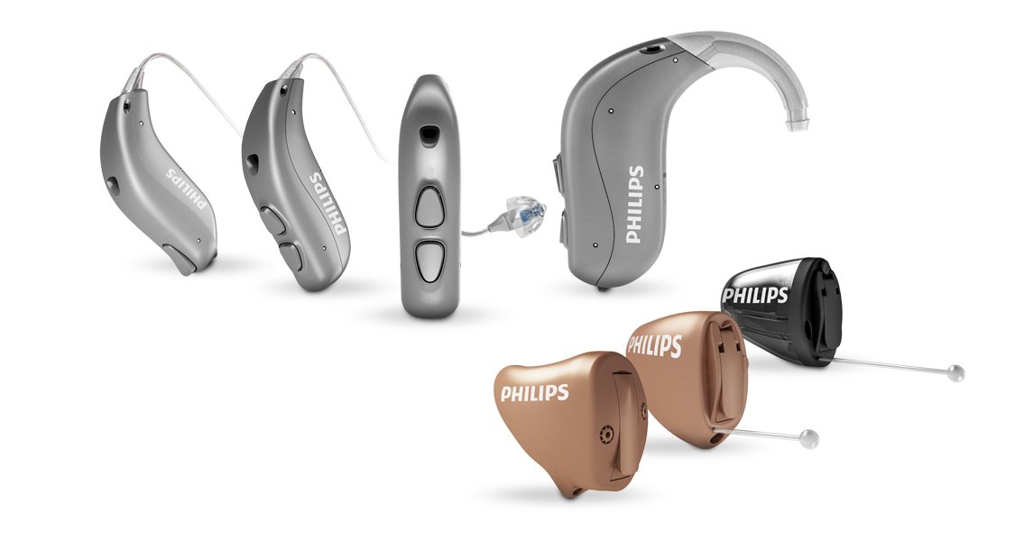 飞利浦HearLink助听器总览。耳背式助听器和耳内式助听器