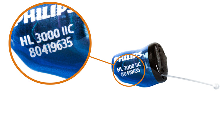 如何查看您使用的助听器类型-耳内式助听器。IIC